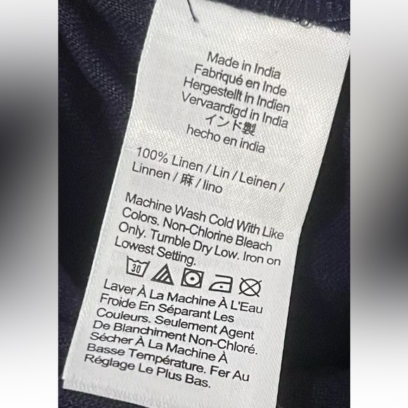 J Crew Navy Blue Soleil Linen Pants / NWT - Size Tall M - Picture 4 of 4